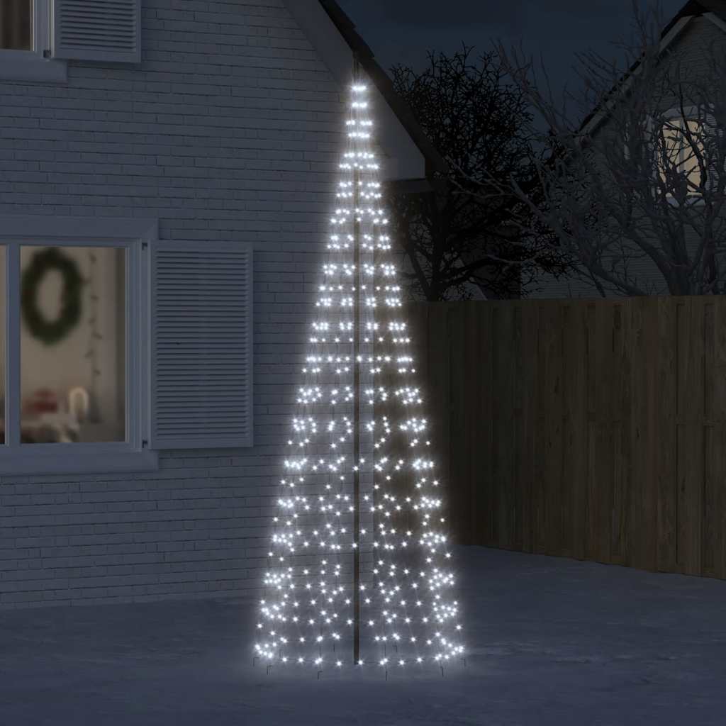 Vidaxxl LED-Weihnachtsbaum am Fahnenmast 550 LEDs kaltweiß 300 cm