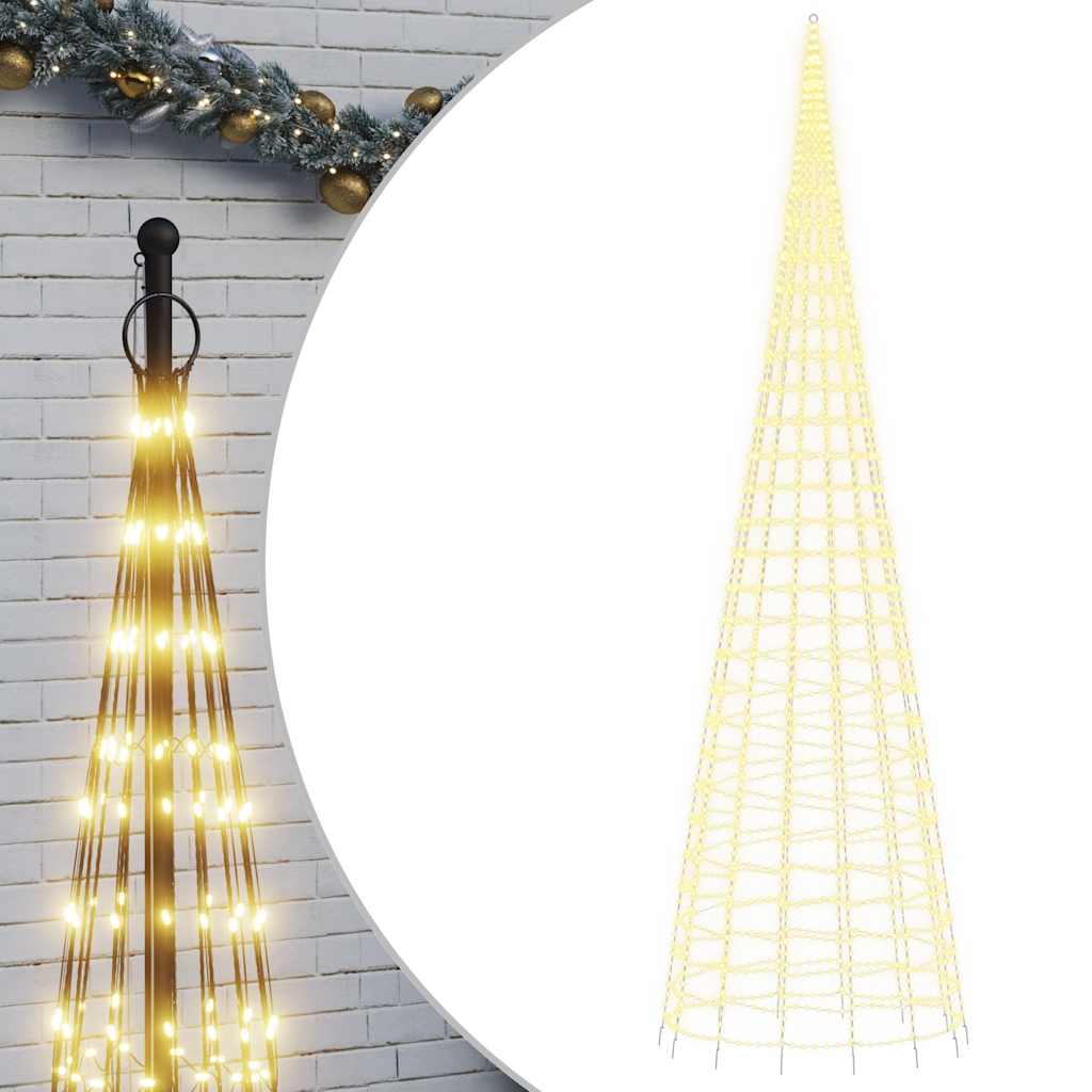 Vidaxxl LED-Weihnachtsbaum am Fahnenmast 3000 LEDs warmweiß 800 cm