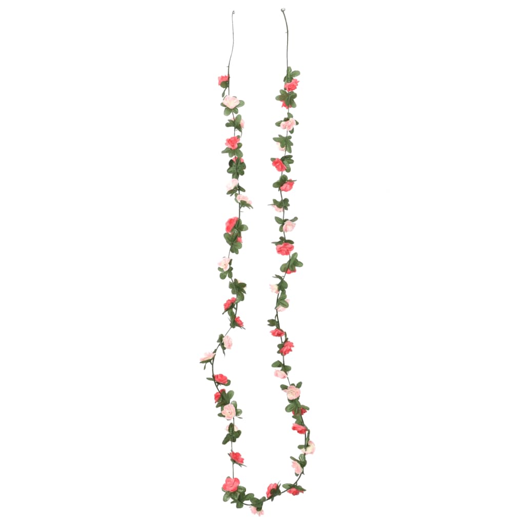 VidaXL Weihnachtsgirlanden mit Blumen 6 Stück 250 cm Frühlingsrosa