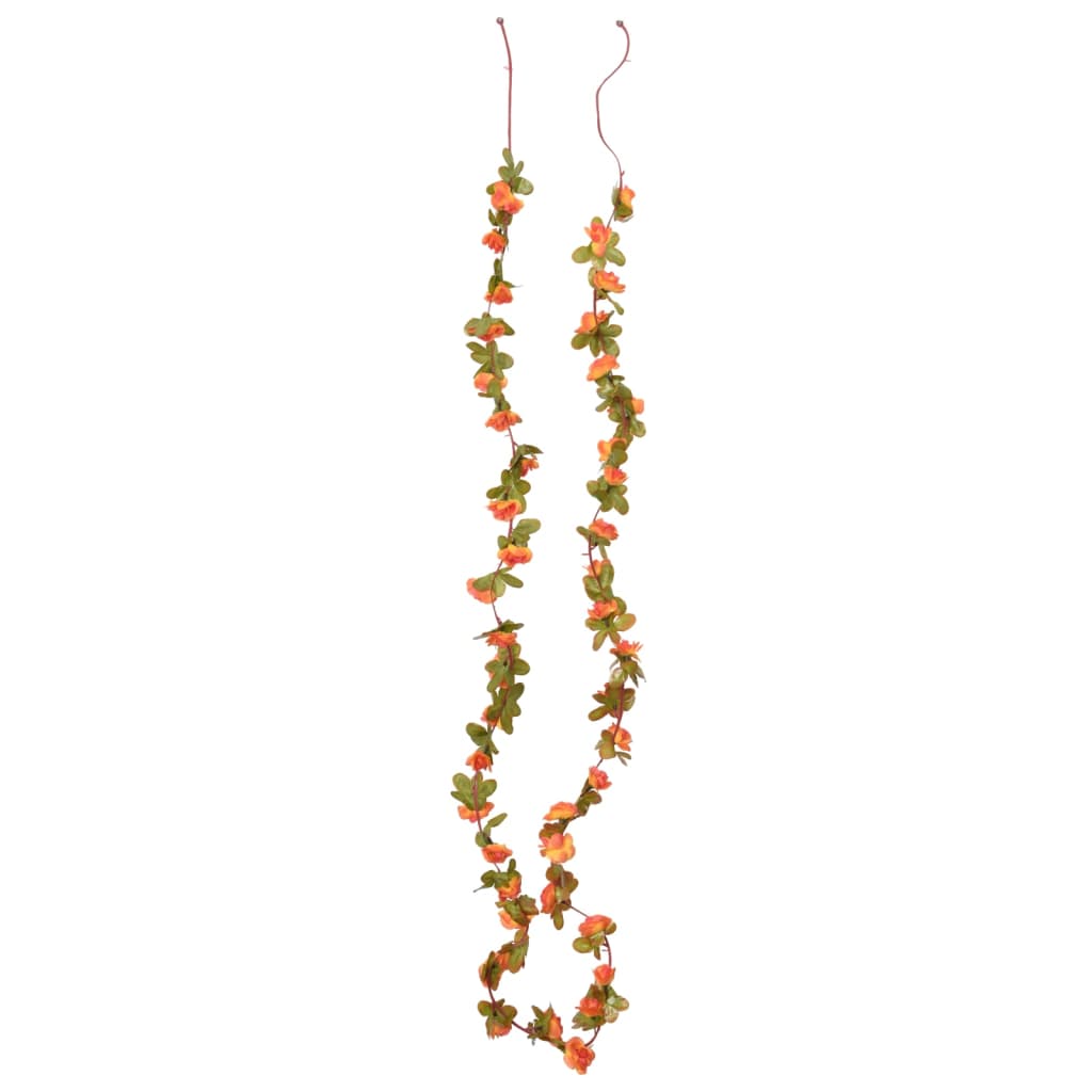 VidaXL Weihnachtsgirlanden mit Blumen 6 Stück 250 cm Orange
