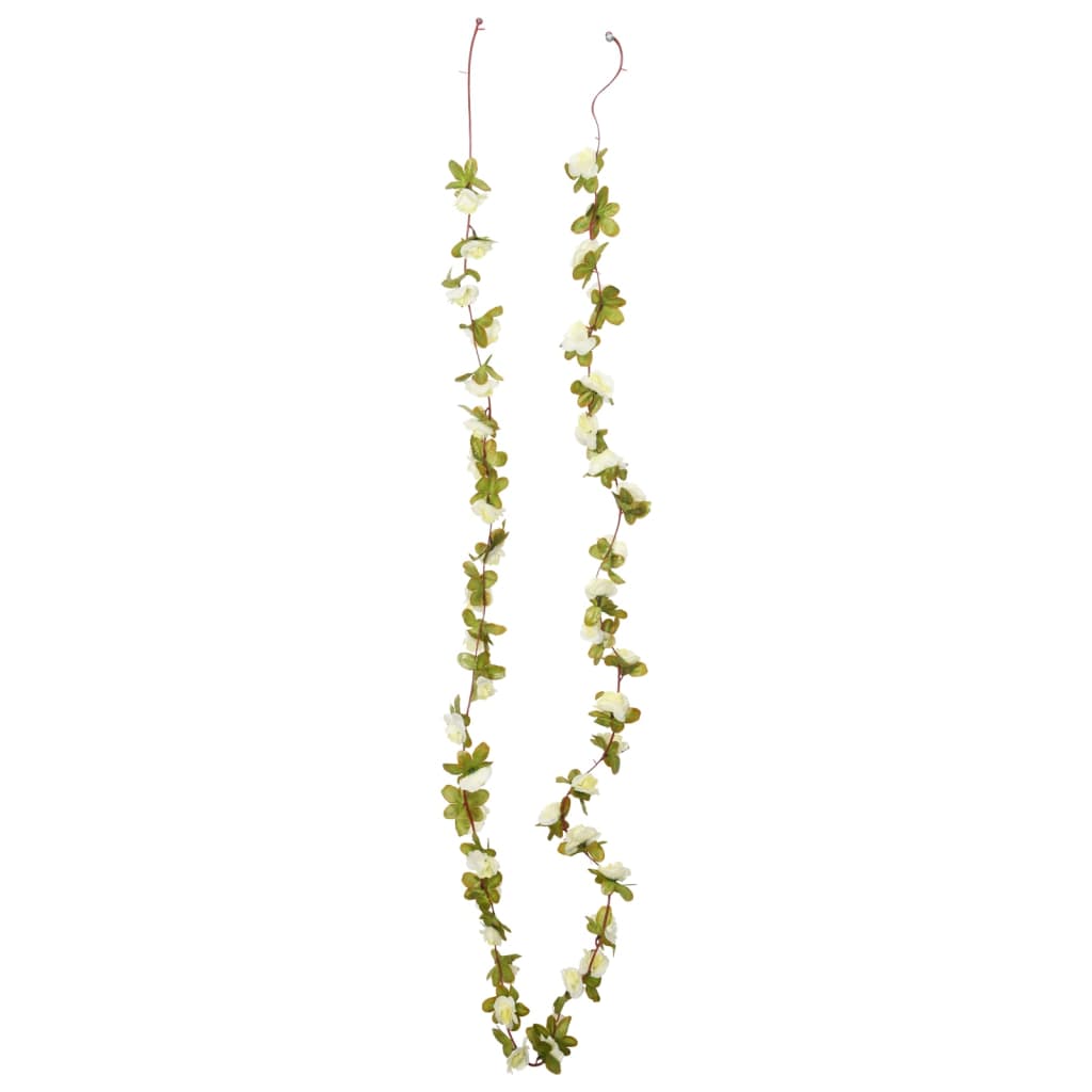 Vidaxx Weihnachtsgirlanden mit Blumen 6 Stück 250 cm weiß