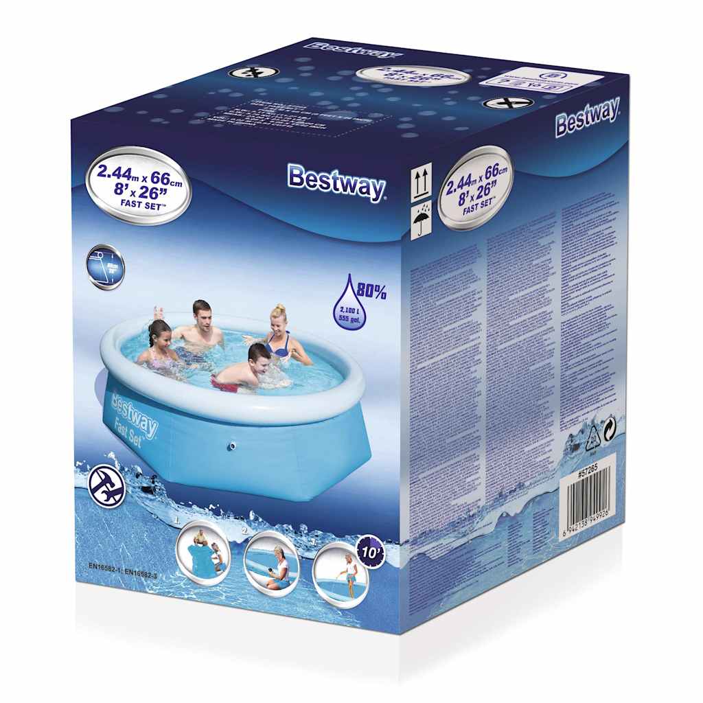 Bestway Fast Set Schwimmbad aufblasbar rund 244x66 cm
