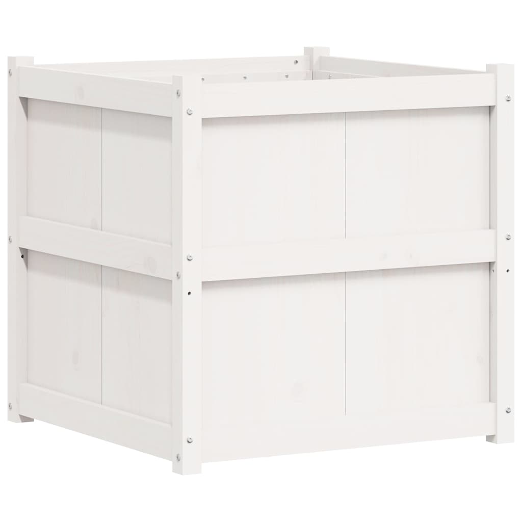 Vidaxx Pflanzgefäß 70x70x70 cm massives Kiefernholz weiß