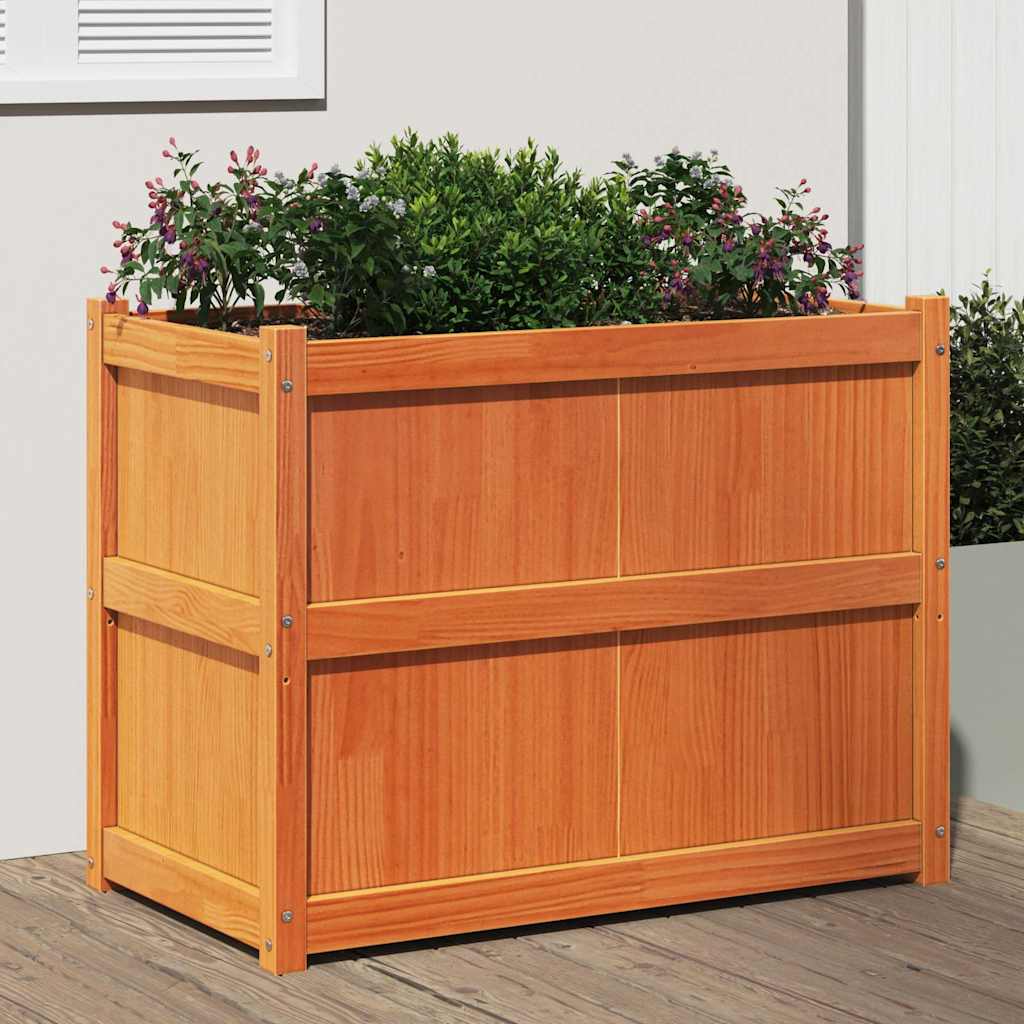 Vidaxx Pflanzgefäß 90x50x70 cm massives Kiefernholz, braun gewaschen