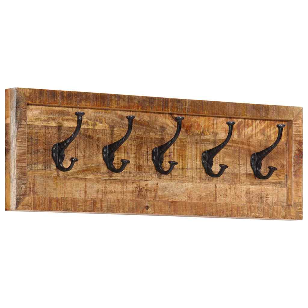 Vidaxx Wandgarderobe mit 5 Haken aus massivem Mangoholz