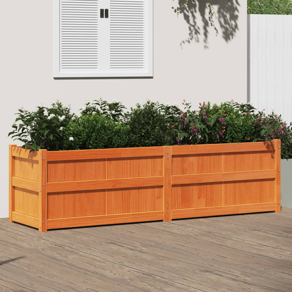 Vidaxx Pflanzgefäß 180x50x50 cm massives Kiefernholz, braun gewaschen