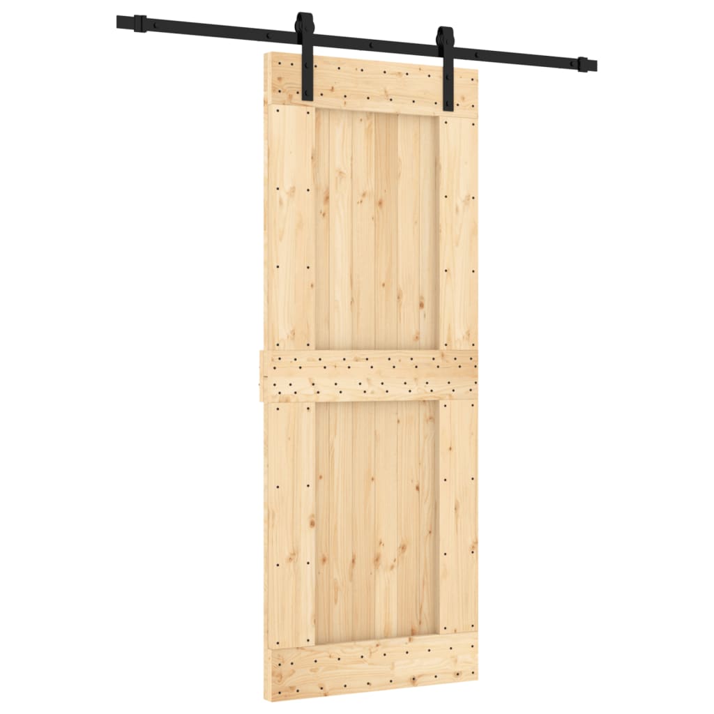 VidaXL Schiebetür mit Beschlägen 80x210 cm massives Kiefernholz