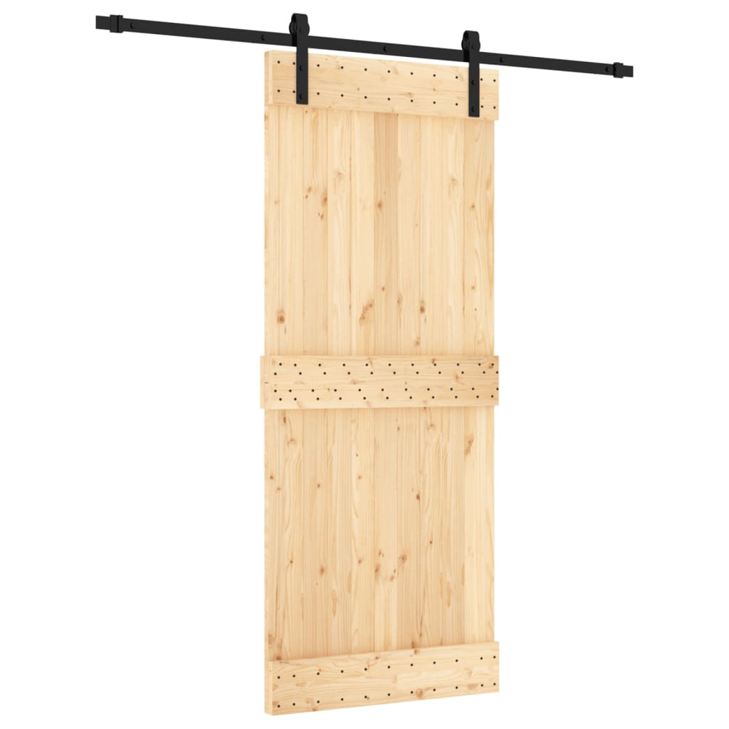 VidaXL Schiebetür mit Beschlägen 85x210 cm massives Kiefernholz