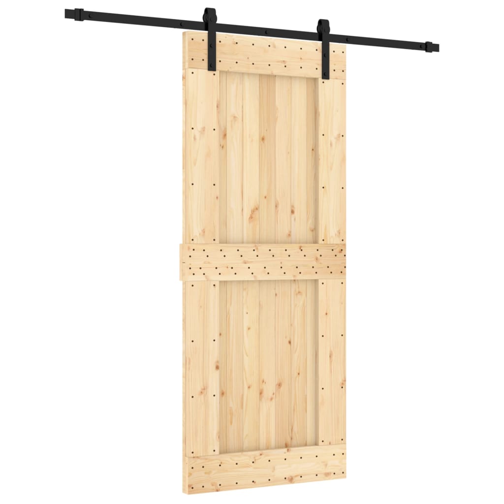 VidaXL Schiebetür mit Beschlägen 85x210 cm massives Kiefernholz