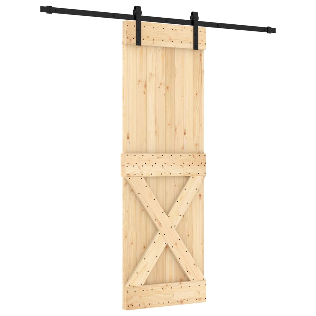 VidaXL Schiebetür mit Beschlägen 70x210 cm massives Kiefernholz
