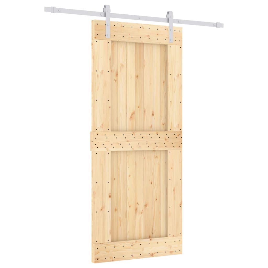 VidaXL Schiebetür mit Beschlägen 90x210 cm massives Kiefernholz