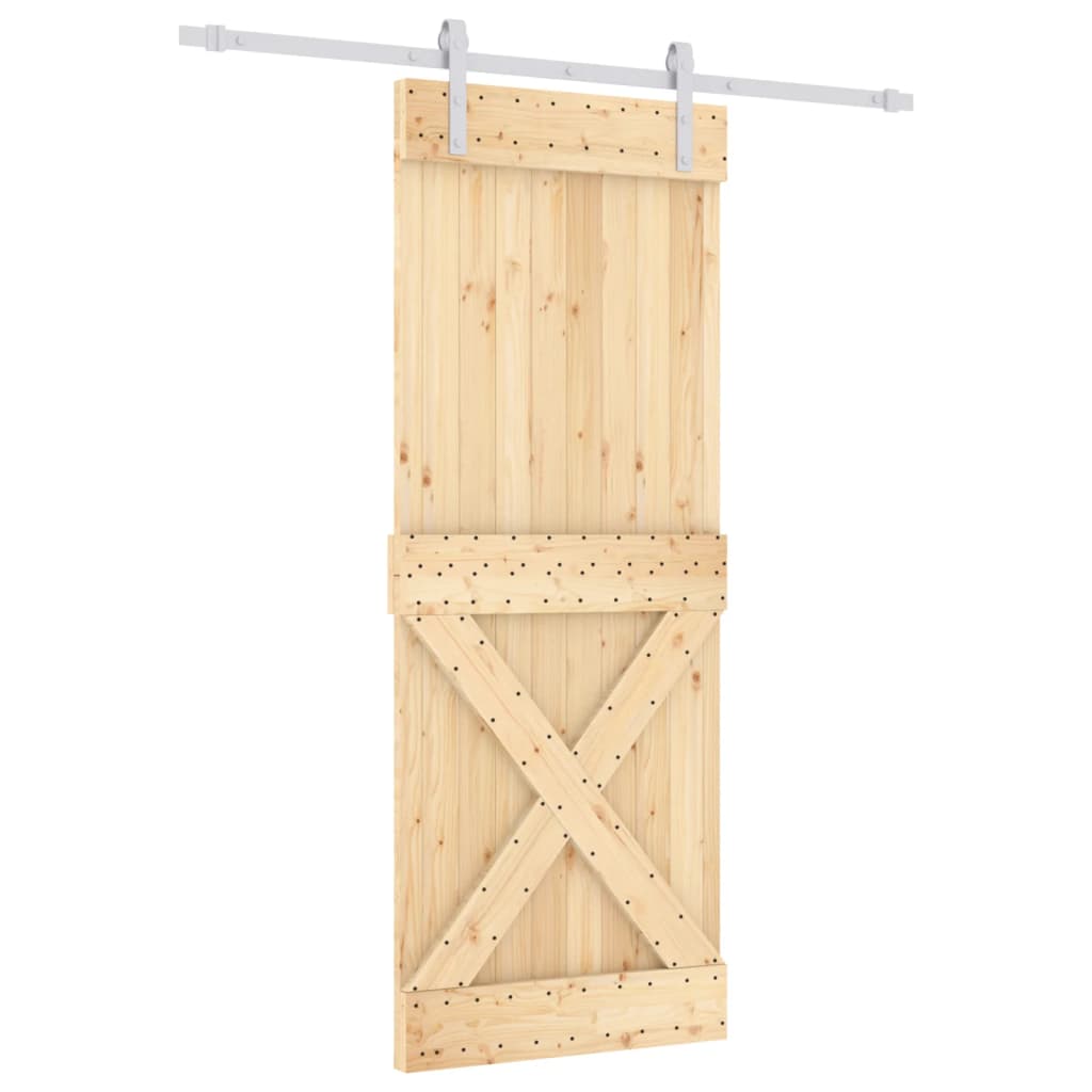 VidaXL Schiebetür mit Beschlägen 80x210 cm massives Kiefernholz