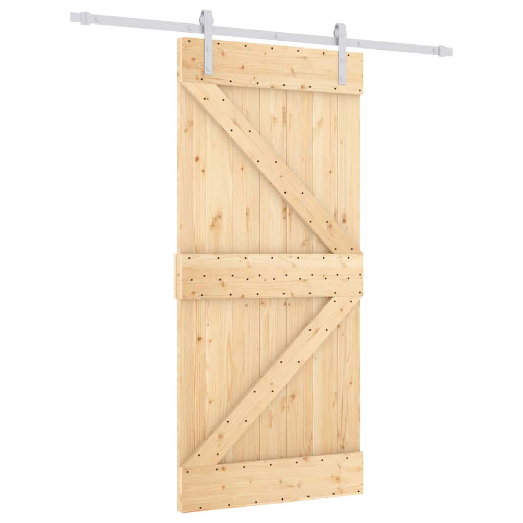 VidaXL Schiebetür mit Beschlägen 95x210 cm massives Kiefernholz
