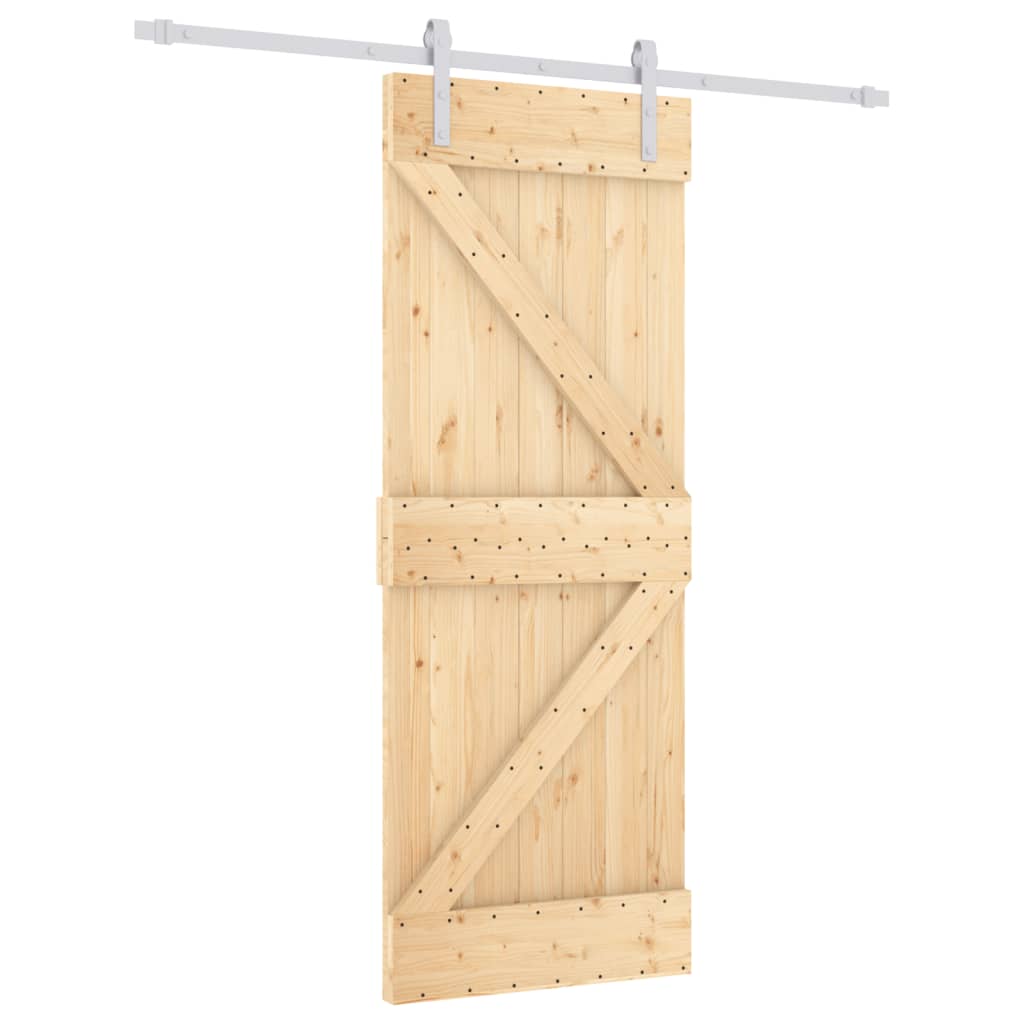 VidaXL Schiebetür mit Beschlägen 80x210 cm massives Kiefernholz