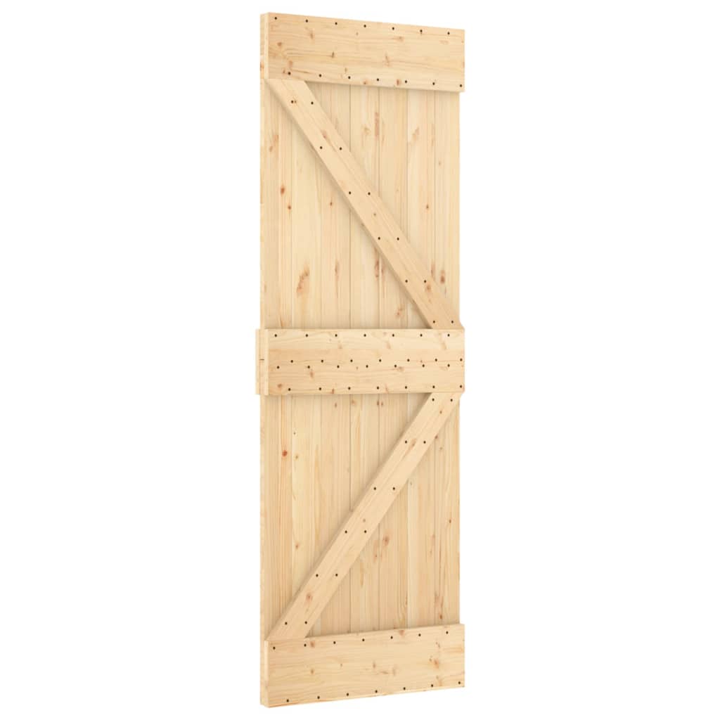 VidaXL Schiebetür mit Beschlägen 80x210 cm massives Kiefernholz