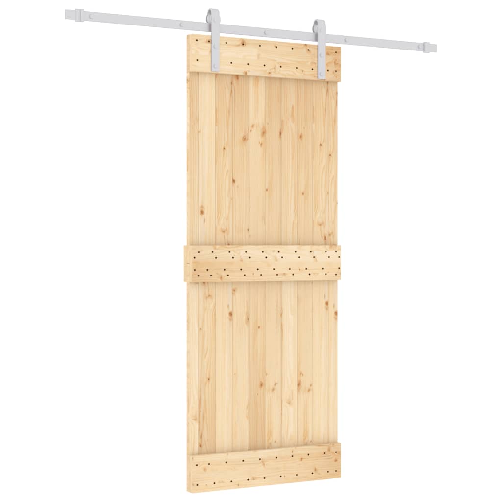 VidaXL Schiebetür mit Beschlägen 80x210 cm massives Kiefernholz