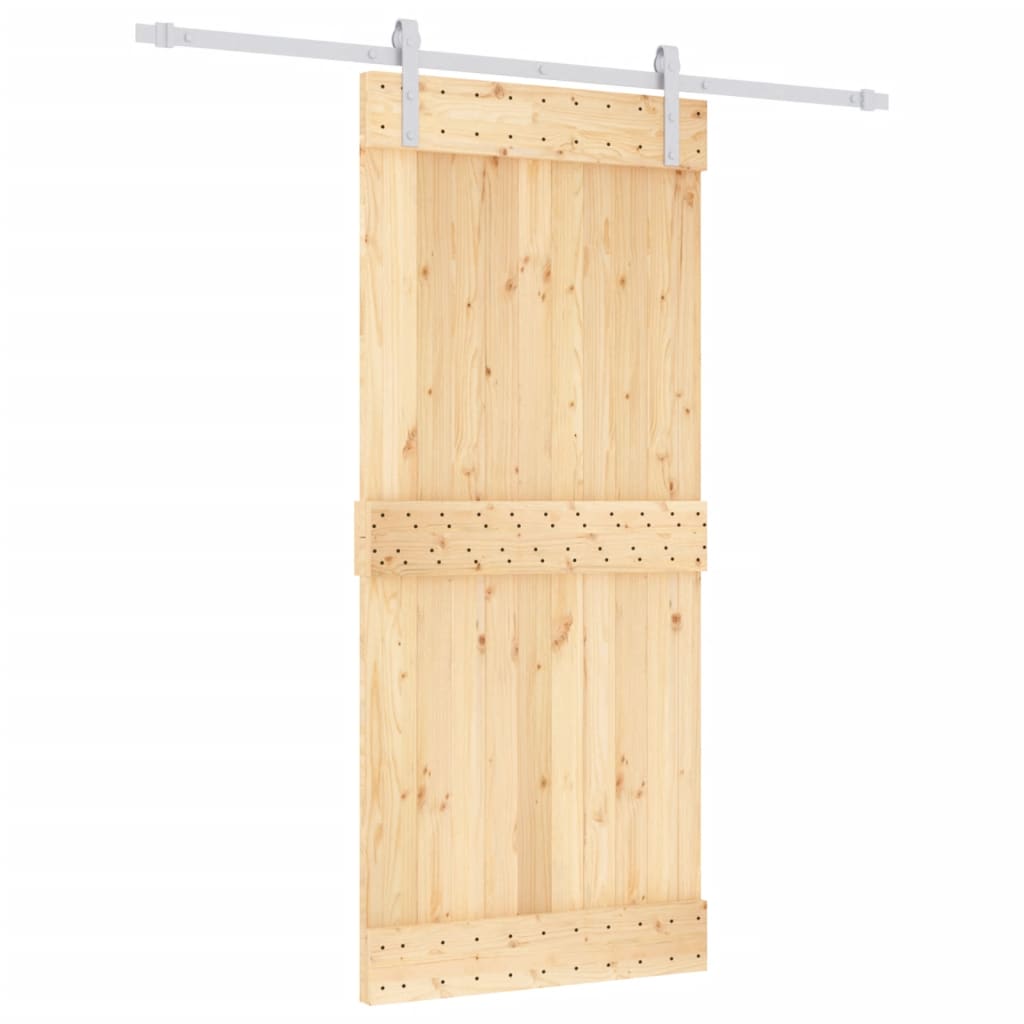 VidaXL Schiebetür mit Beschlägen 90x210 cm massives Kiefernholz