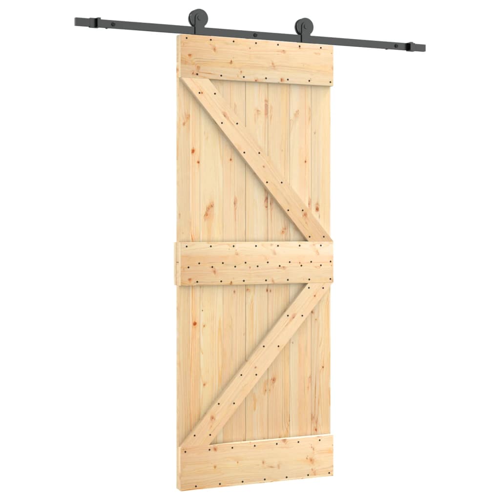 VidaXL Schiebetür mit Beschlägen 70x210 cm massives Kiefernholz
