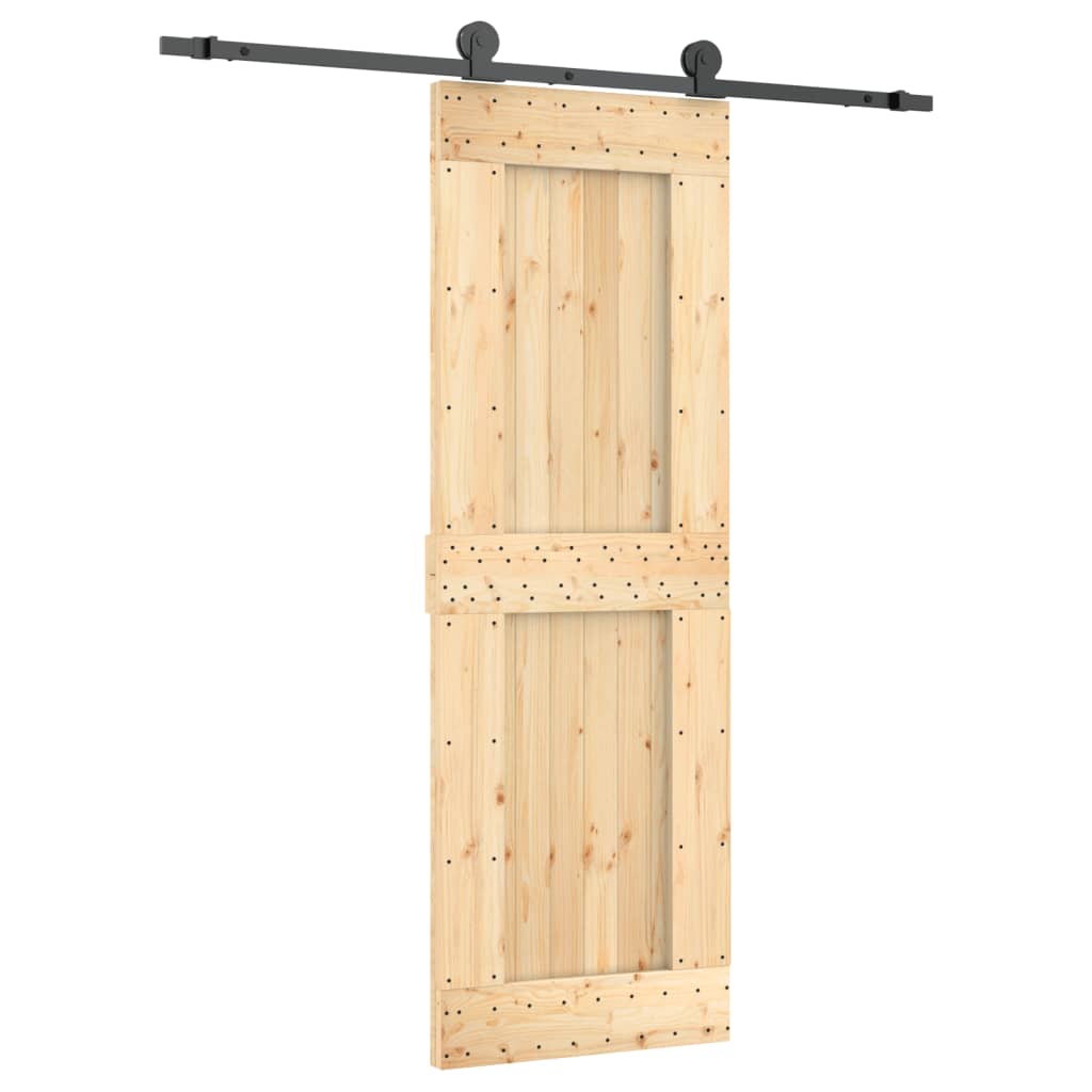 VidaXL Schiebetür mit Beschlägen 70x210 cm massives Kiefernholz