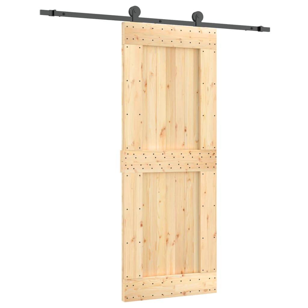 VidaXL Schiebetür mit Beschlägen 80x210 cm massives Kiefernholz