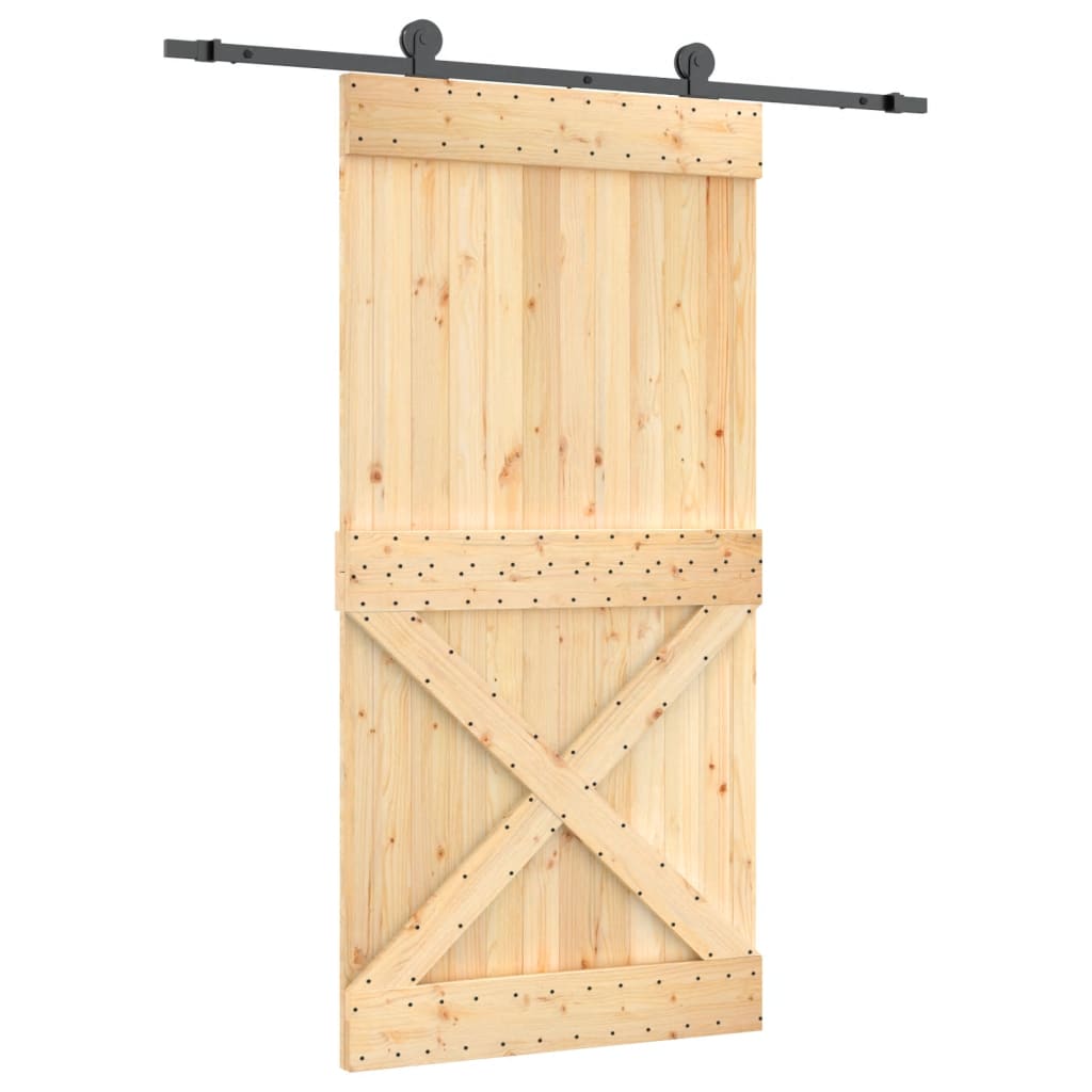 VidaXL Schiebetür mit Beschlägen 100x210 cm massives Kiefernholz