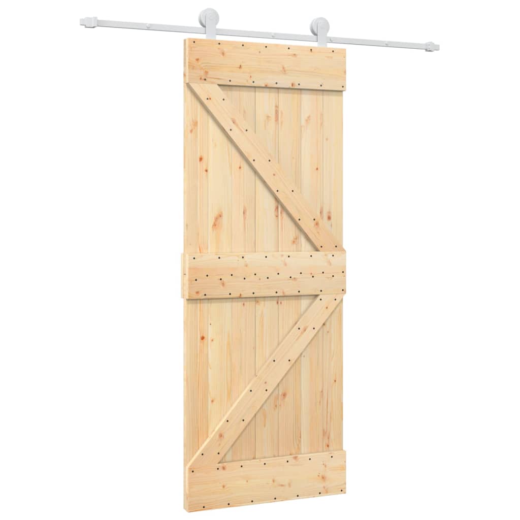 VidaXL Schiebetür mit Beschlägen 80x210 cm massives Kiefernholz