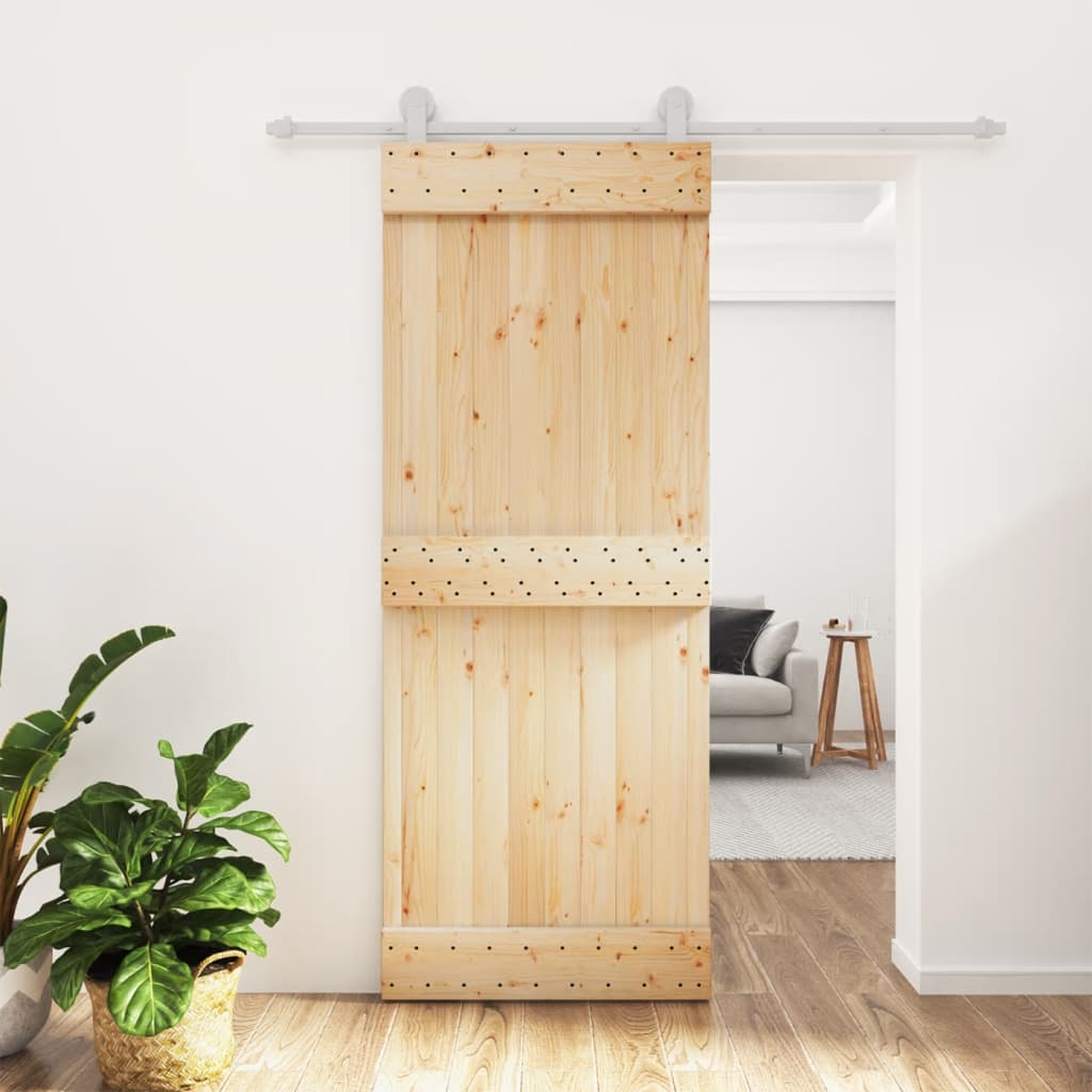 VidaXL Schiebetür mit Beschlägen 80x210 cm massives Kiefernholz