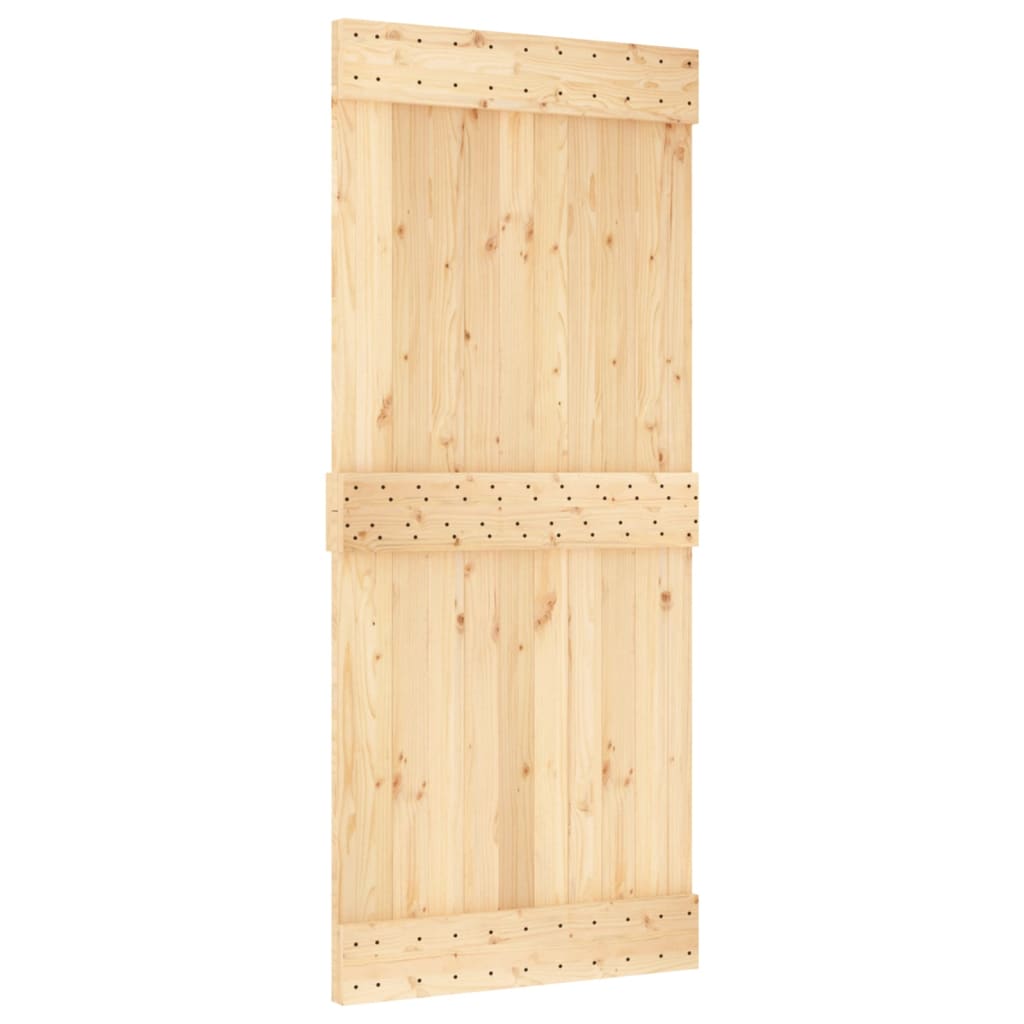 VidaXL Schiebetür mit Beschlägen 90x210 cm massives Kiefernholz