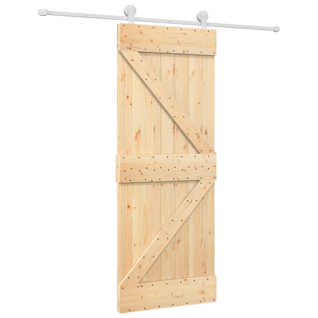 VidaXL Schiebetür mit Beschlägen 80x210 cm massives Kiefernholz