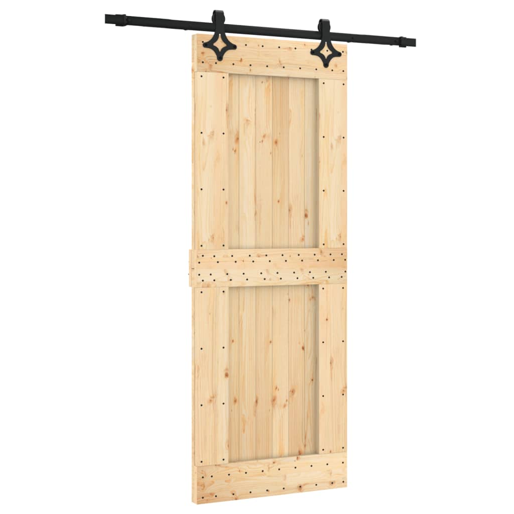VidaXL Schiebetür mit Beschlägen 80x210 cm massives Kiefernholz