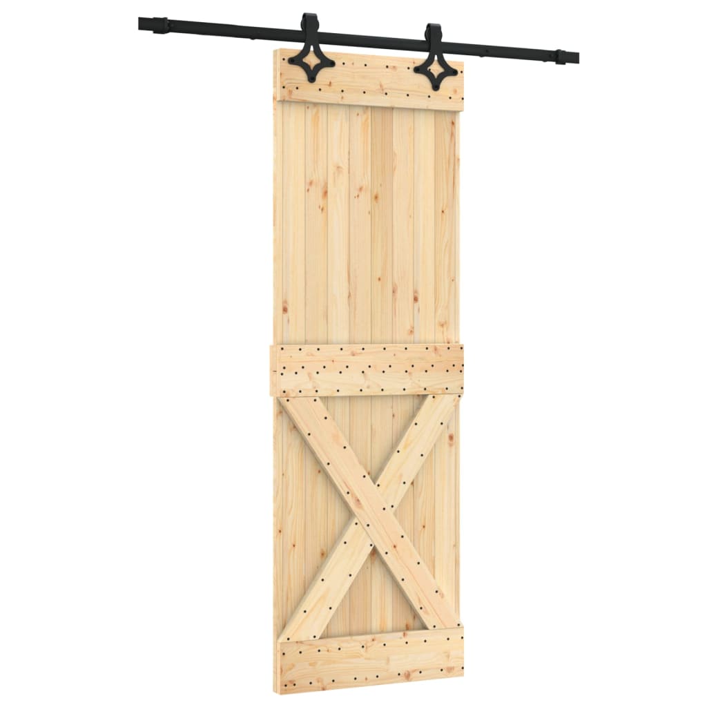 VidaXL Schiebetür mit Beschlägen 70x210 cm massives Kiefernholz