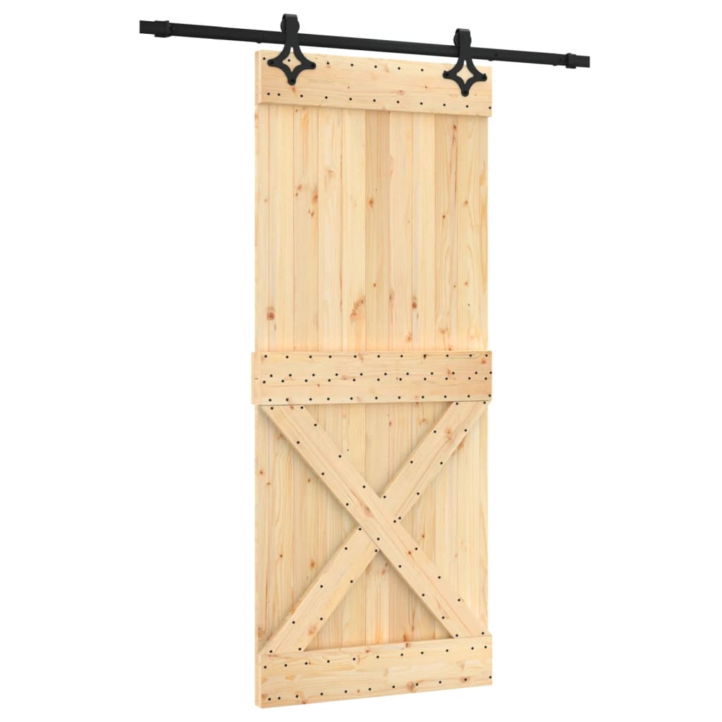 VidaXL Schiebetür mit Beschlägen 85x210 cm massives Kiefernholz