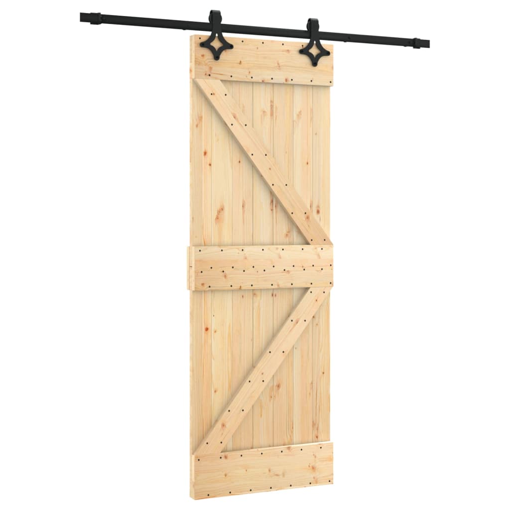 VidaXL Schiebetür mit Beschlägen 70x210 cm massives Kiefernholz