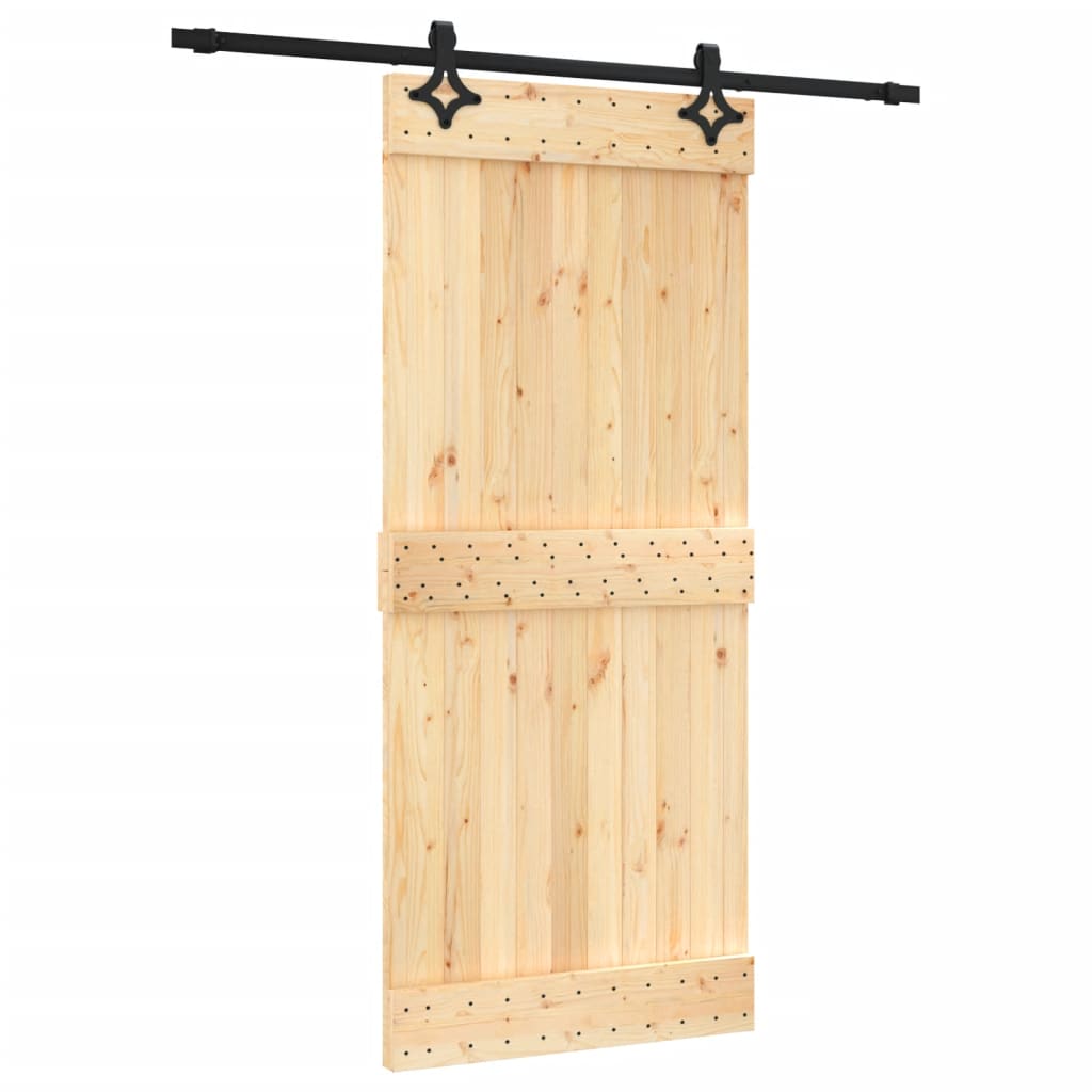VidaXL Schiebetür mit Beschlägen 90x210 cm massives Kiefernholz