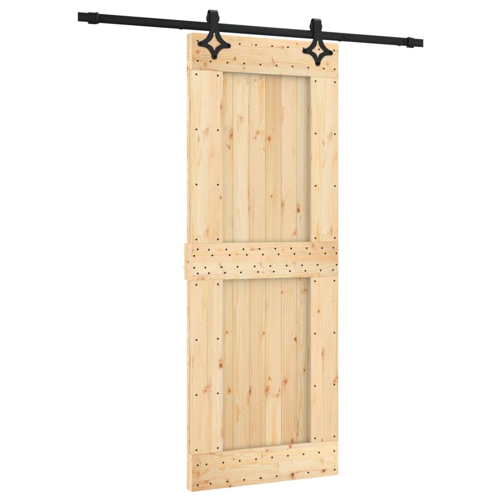 VidaXL Schiebetür mit Beschlägen 80x210 cm massives Kiefernholz