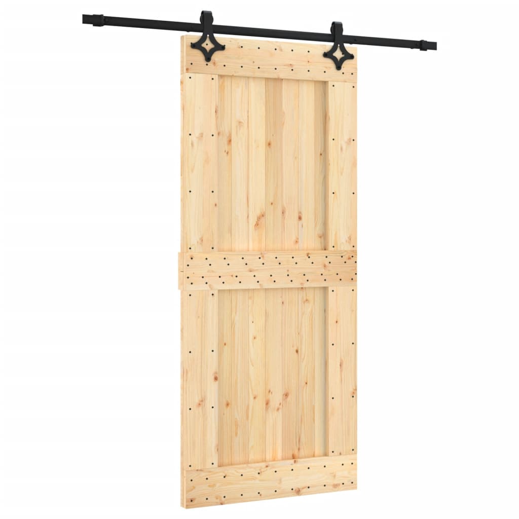 VidaXL Schiebetür mit Beschlägen 90x210 cm massives Kiefernholz