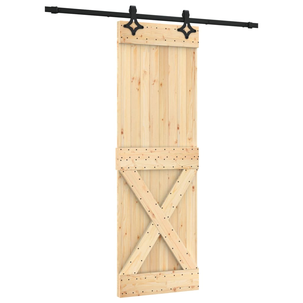 VidaXL Schiebetür mit Beschlägen 70x210 cm massives Kiefernholz