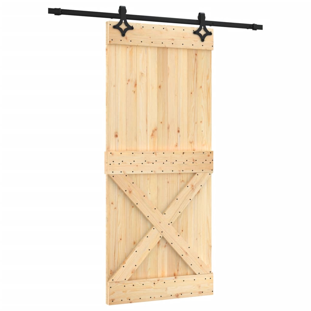 VidaXL Schiebetür mit Beschlägen 90x210 cm massives Kiefernholz