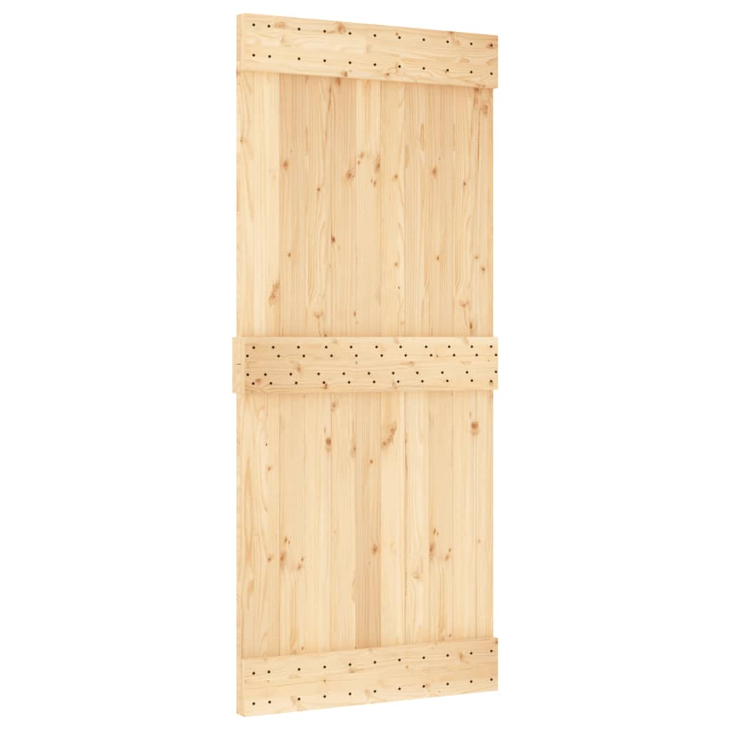 VidaXL Schiebetür mit Beschlägen 90x210 cm massives Kiefernholz