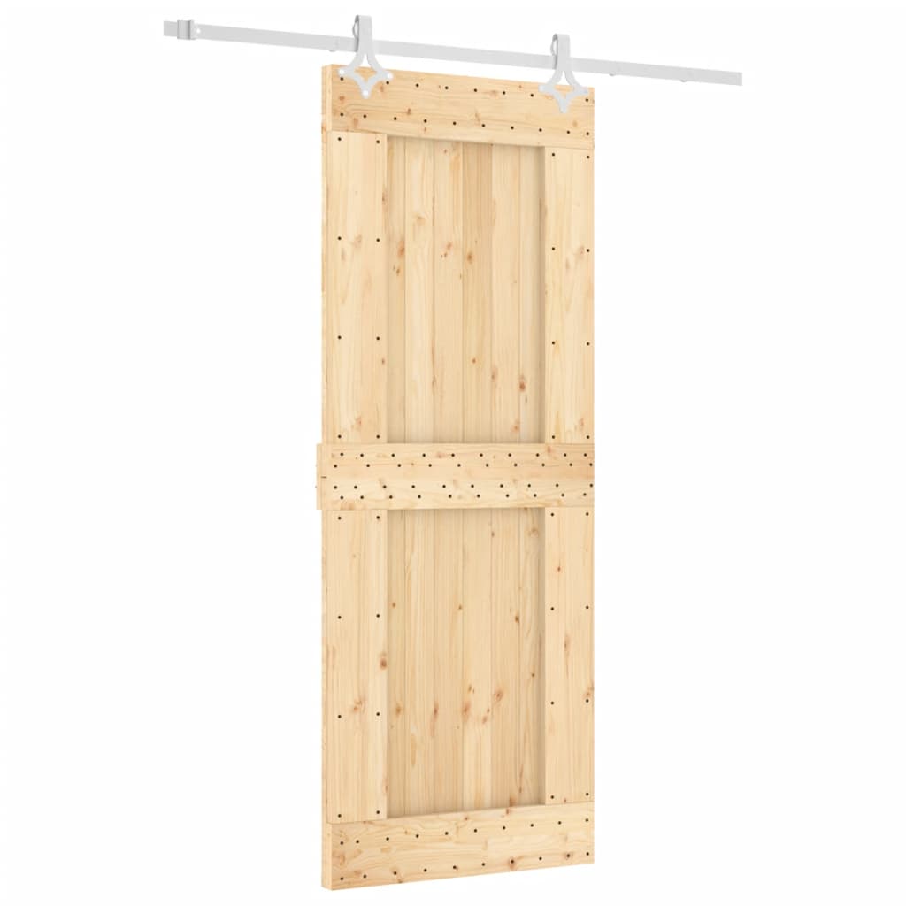 VidaXL Schiebetür mit Beschlägen 80x210 cm massives Kiefernholz