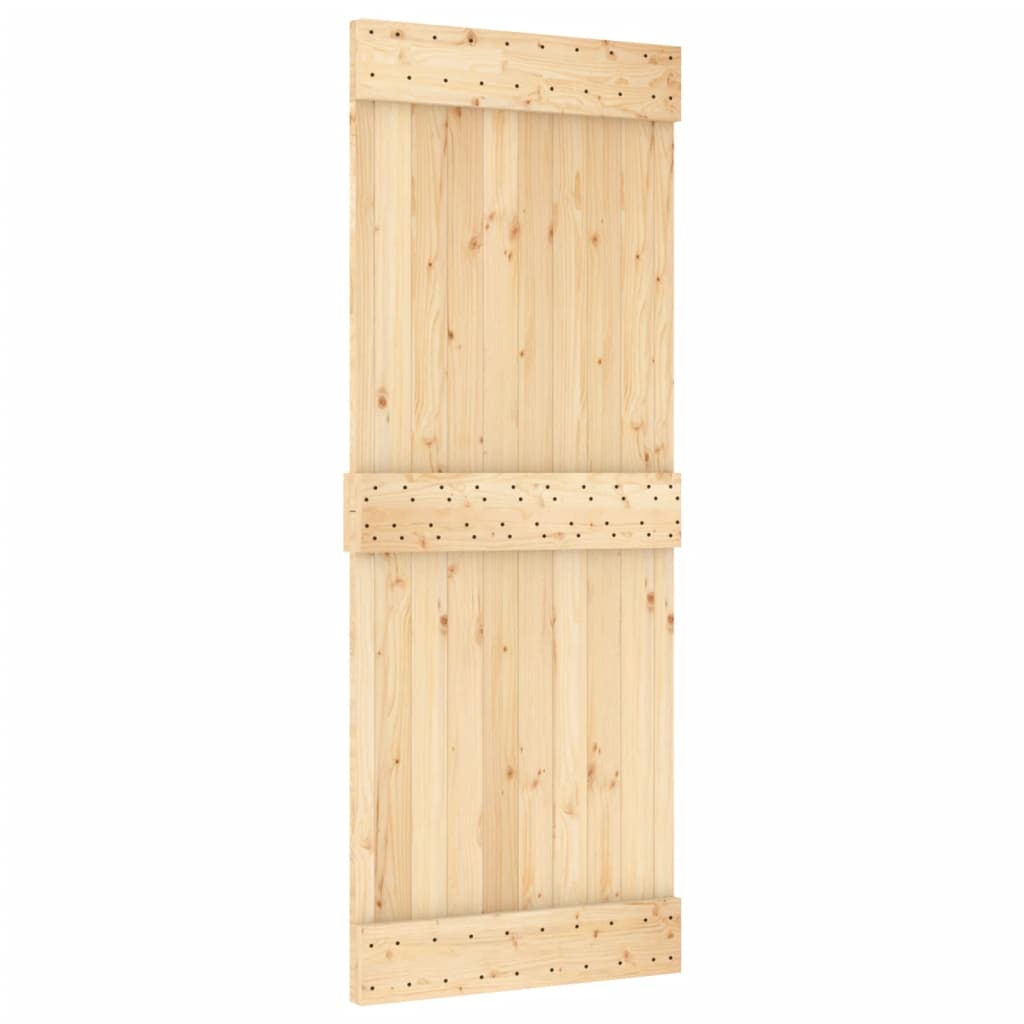 VidaXL Schiebetür mit Beschlägen 80x210 cm massives Kiefernholz