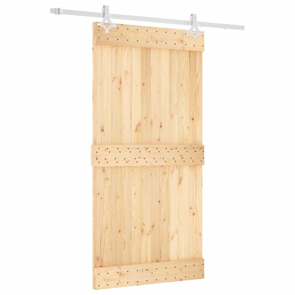 VidaXL Schiebetür mit Beschlägen 100x210 cm massives Kiefernholz