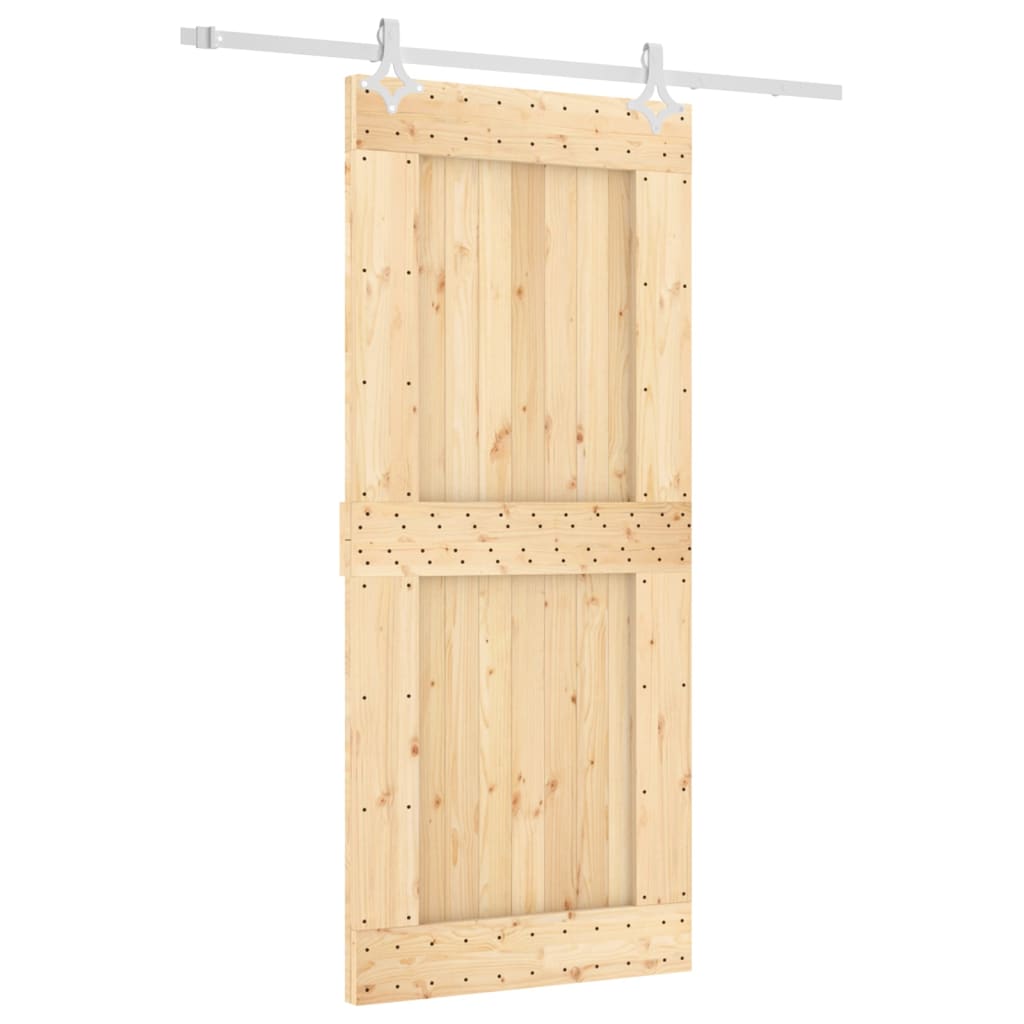 VidaXL Schiebetür mit Beschlägen 90x210 cm massives Kiefernholz