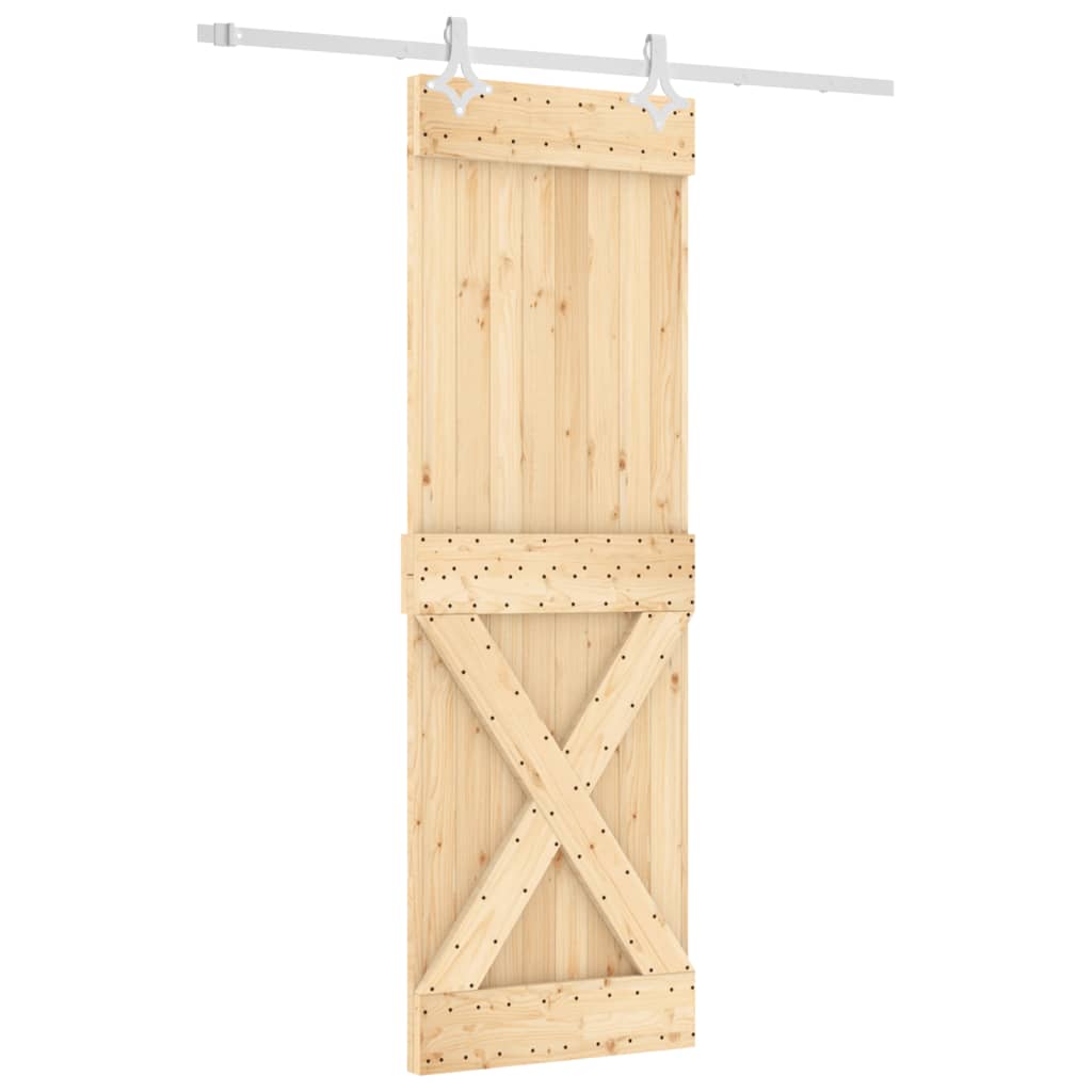 VidaXL Schiebetür mit Beschlägen 70x210 cm massives Kiefernholz