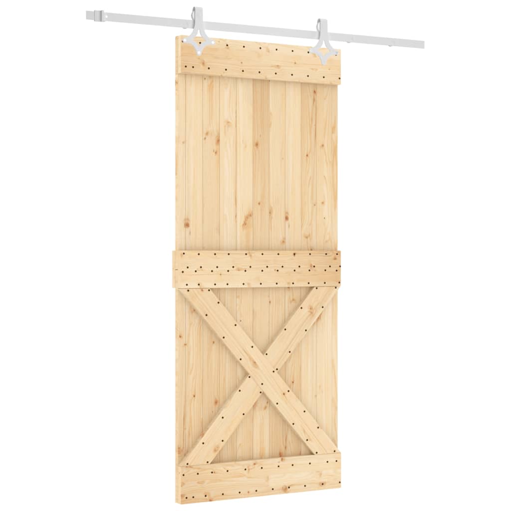 VidaXL Schiebetür mit Beschlägen 85x210 cm massives Kiefernholz