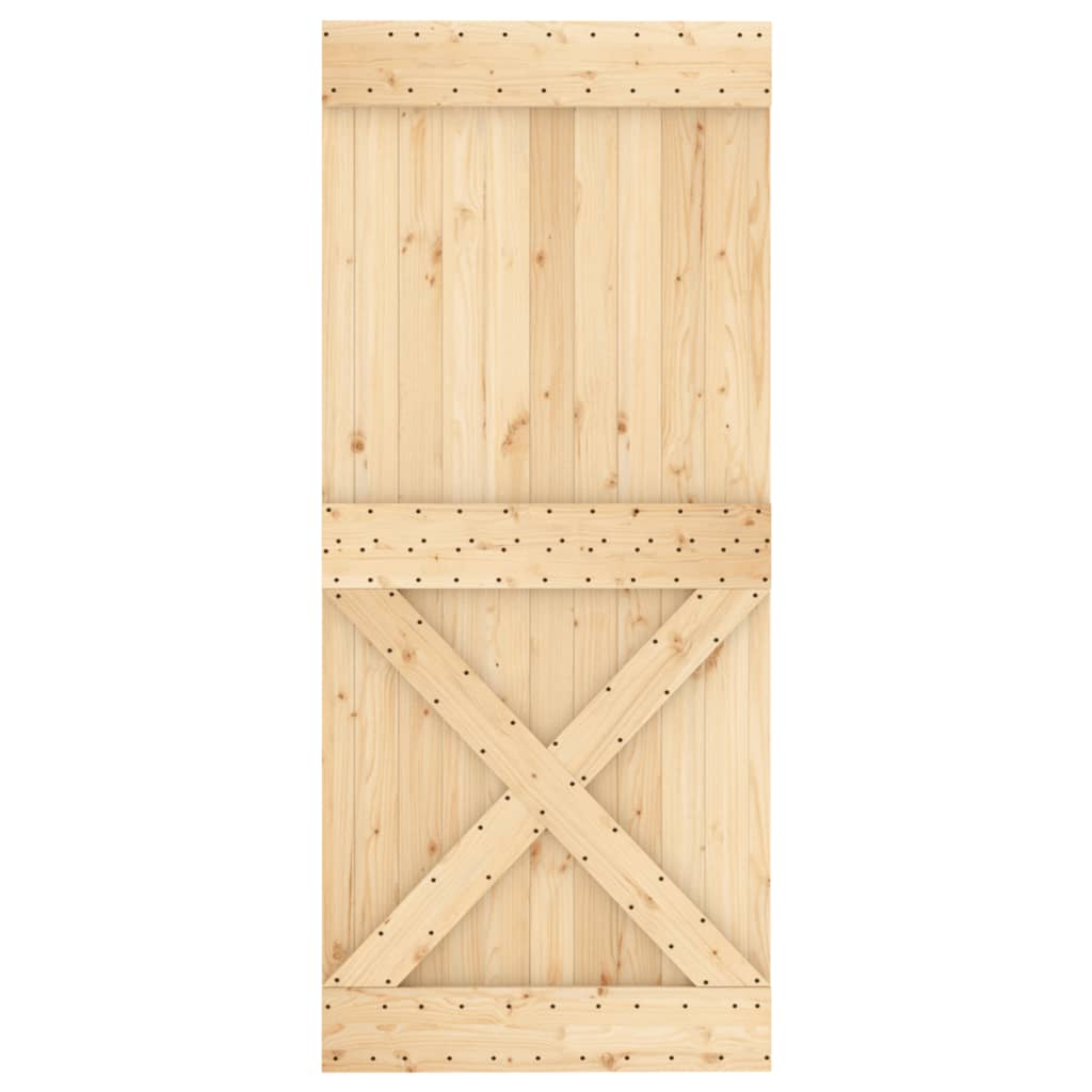 VidaXL Schiebetür mit Beschlägen 90x210 cm massives Kiefernholz