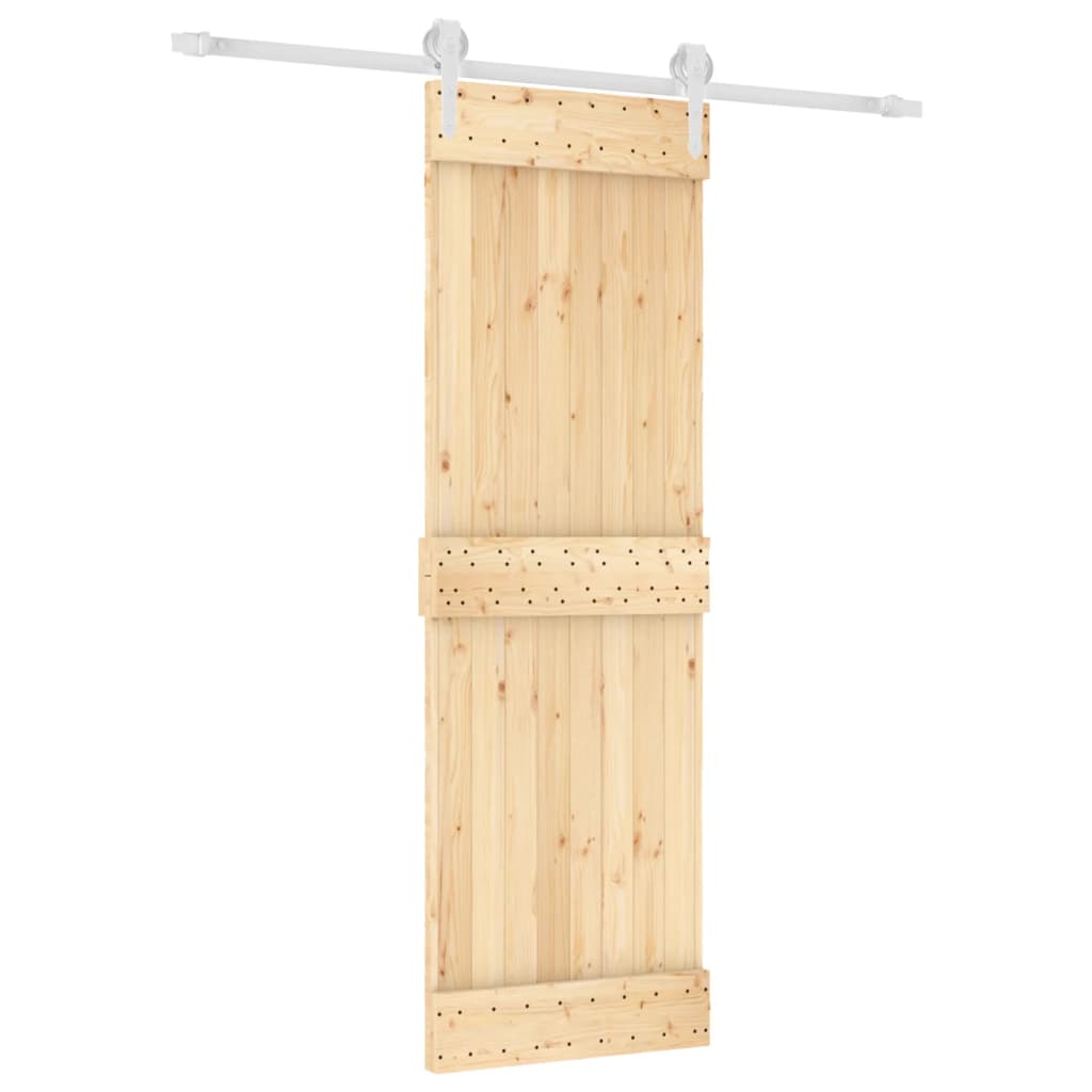 VidaXL Schiebetür mit Beschlägen 70x210 cm massives Kiefernholz