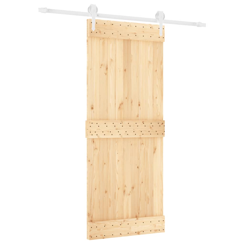 VidaXL Schiebetür mit Beschlägen 85x210 cm massives Kiefernholz