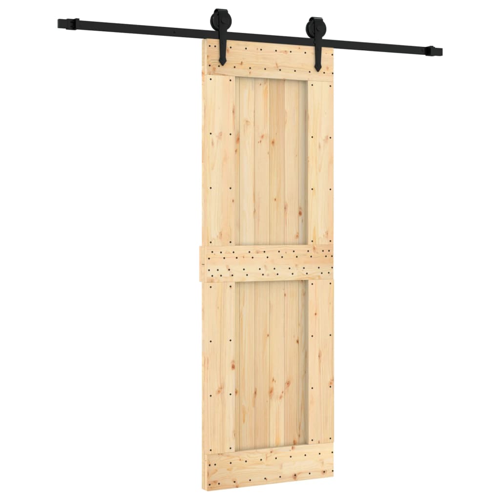 VidaXL Schiebetür mit Beschlägen 70x210 cm massives Kiefernholz