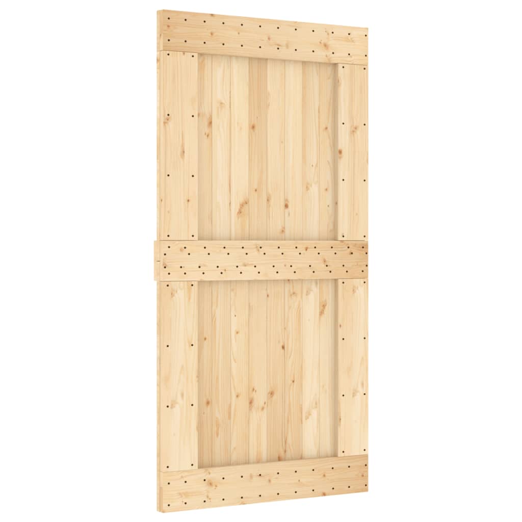 VidaXL Schiebetür mit Beschlägen 100x210 cm massives Kiefernholz